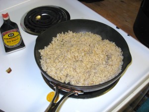 fried rice in nonstick skillet